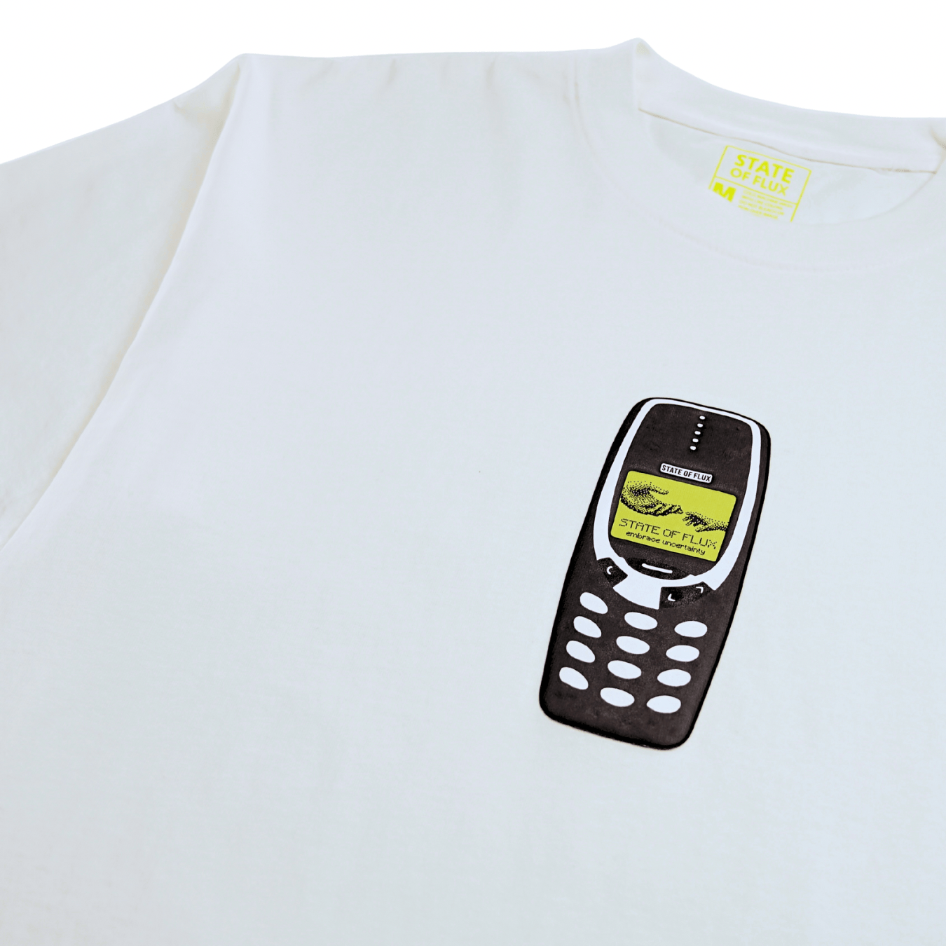 Answer The Call Tee in white - State Of Flux - State Of Flux