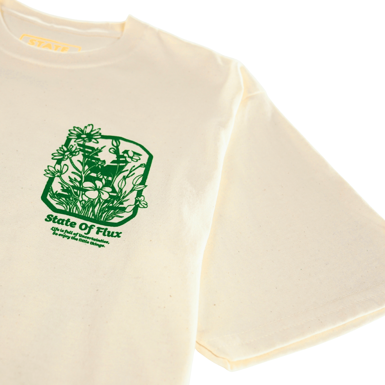 Daisies Logo Tee in natural - State Of Flux - State Of Flux