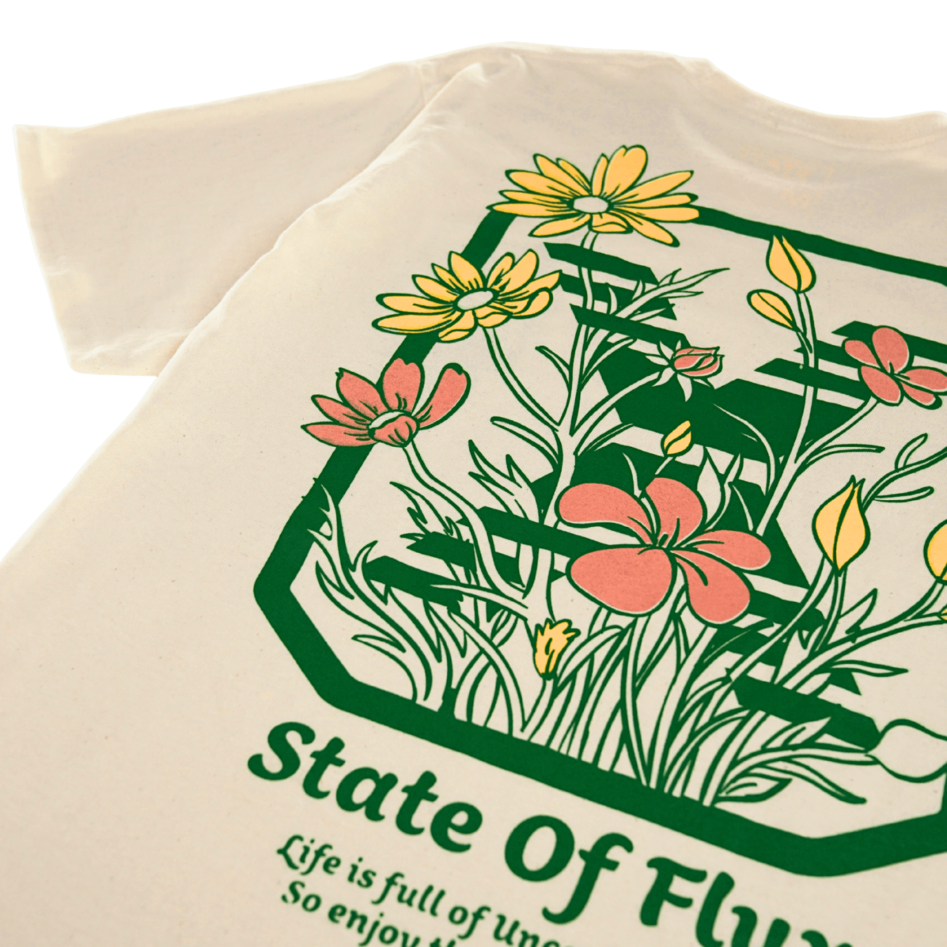 Daisies Logo Tee in natural - State Of Flux - State Of Flux
