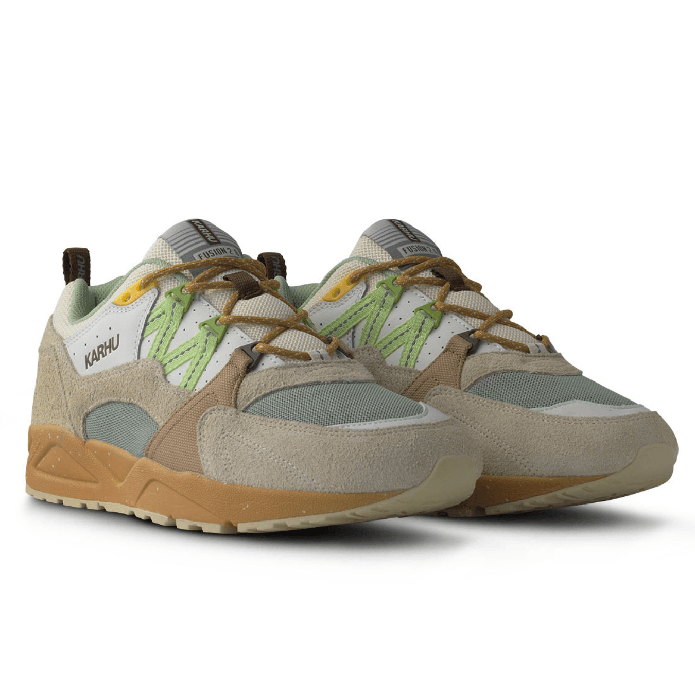 Fusion 2.0 in turtledove and shadow lime - Karhu - State Of Flux