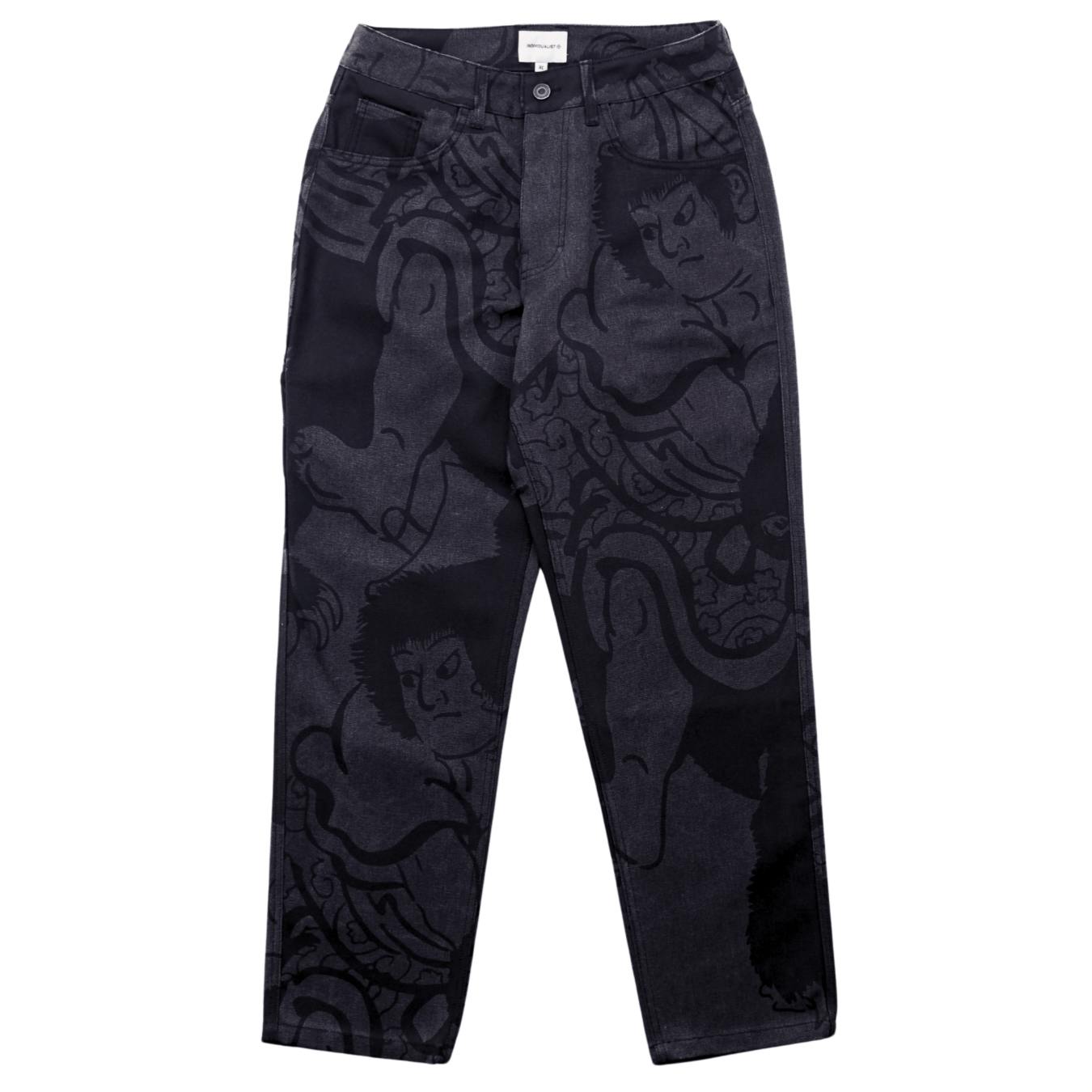 Kintaro Print Carpenter Pant in black