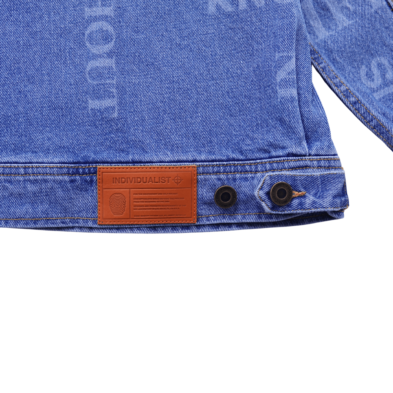 Knowledge Laser Print Chore Jacket in light indigo - Individualist Lab - State Of Flux