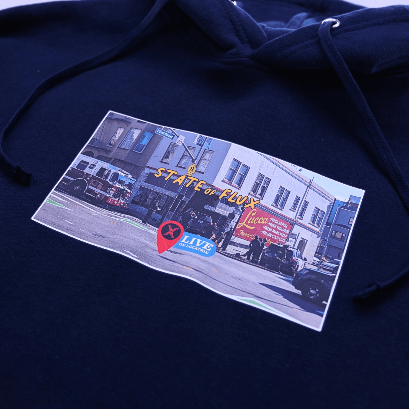 Live On Location Hoodie in navy