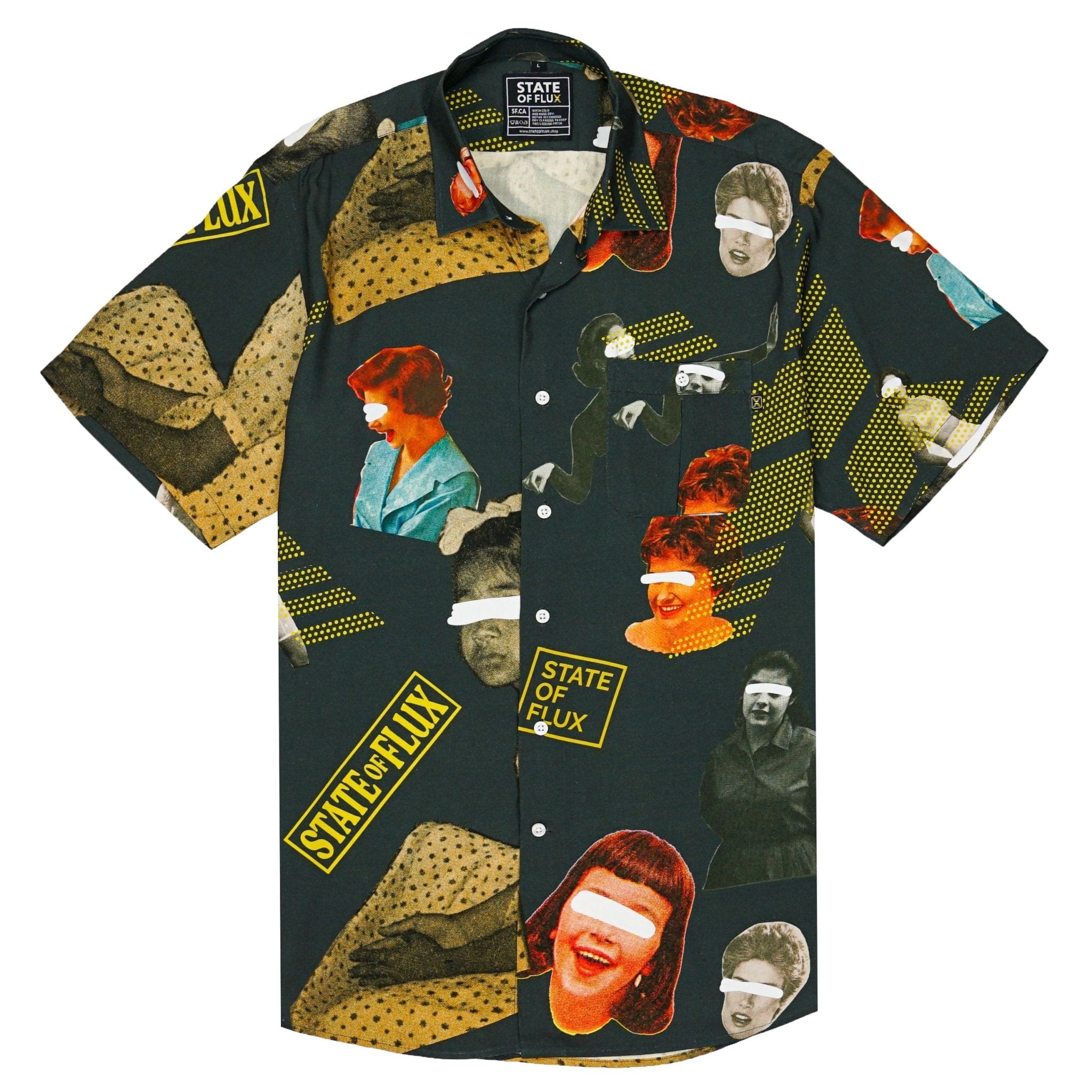 Matriarch Short-sleeve Button-up in vintage black - State Of Flux - State Of Flux