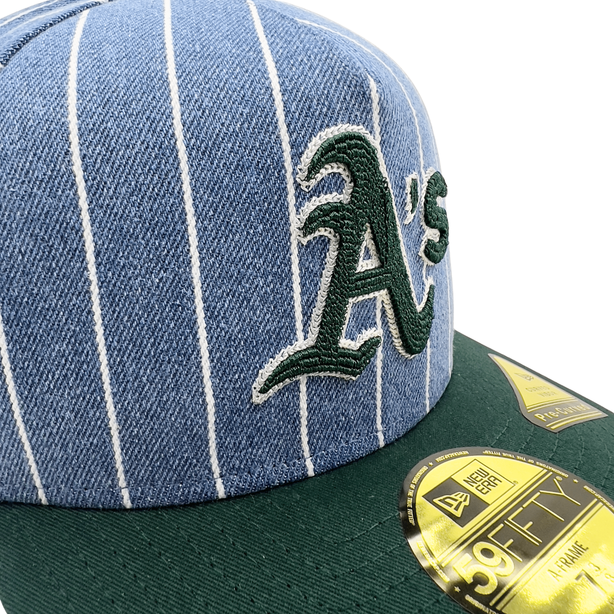 Oakland Athletics Parallel A - Frame 59Fifty Fitted Hat in blue denim and green - New Era - State Of Flux