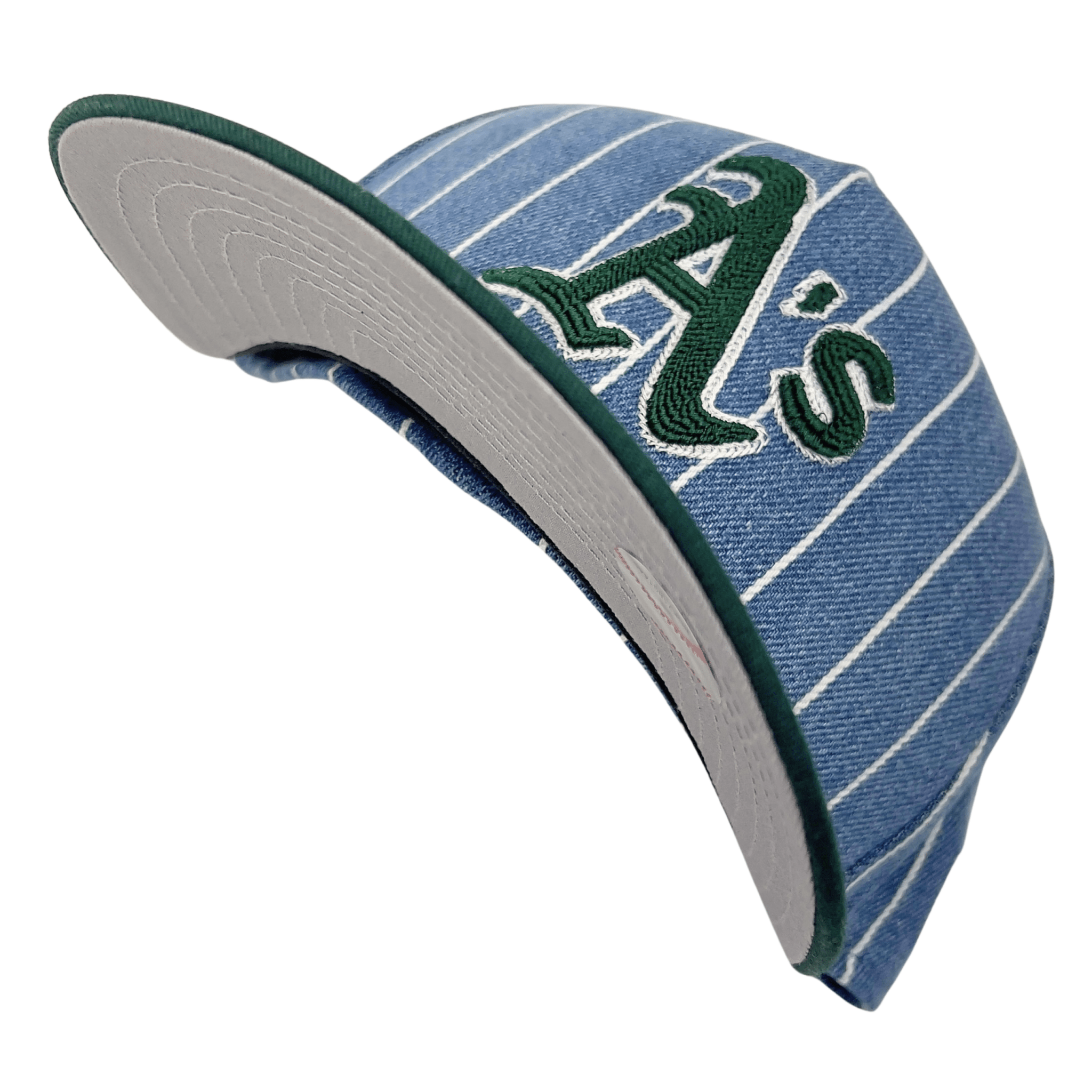 Oakland Athletics Parallel A-Frame 59Fifty Fitted Hat in blue denim and green