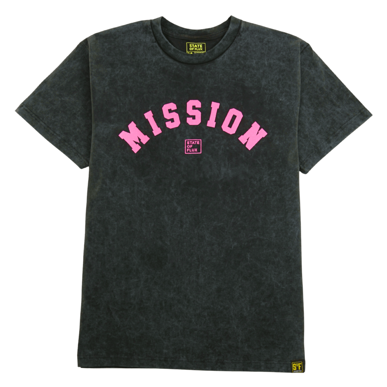 OG Mission Tee in black acid wash - State Of Flux - State Of Flux