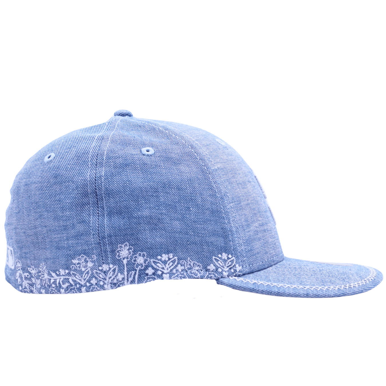 San Francisco Giants Hand Stitched Chambray Low Profile 59Fifty Fitted Hat in light blue denim - New Era - State Of Flux