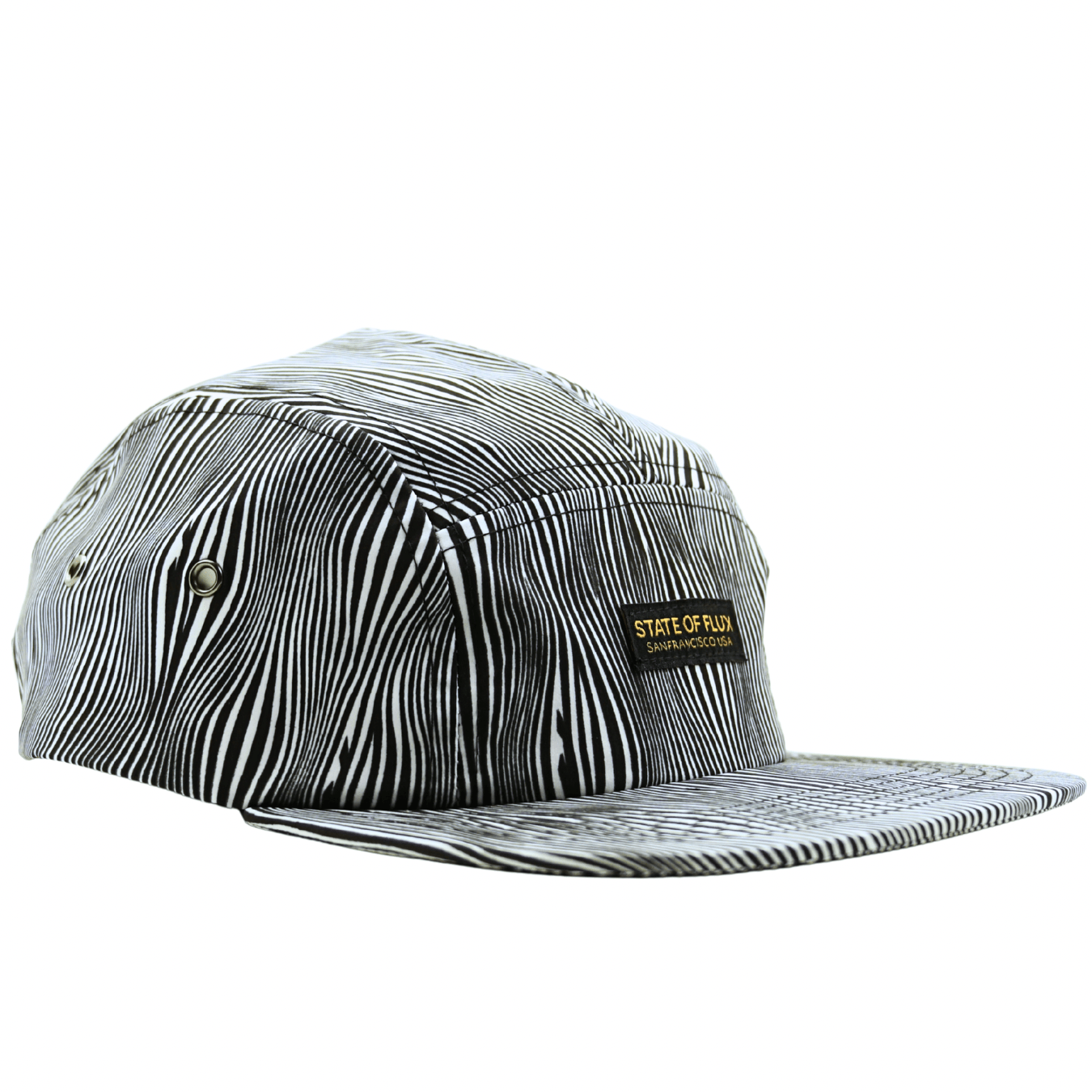 SOF Optical Illusion 5 - Panel Hat in black and white - State Of Flux - State Of Flux