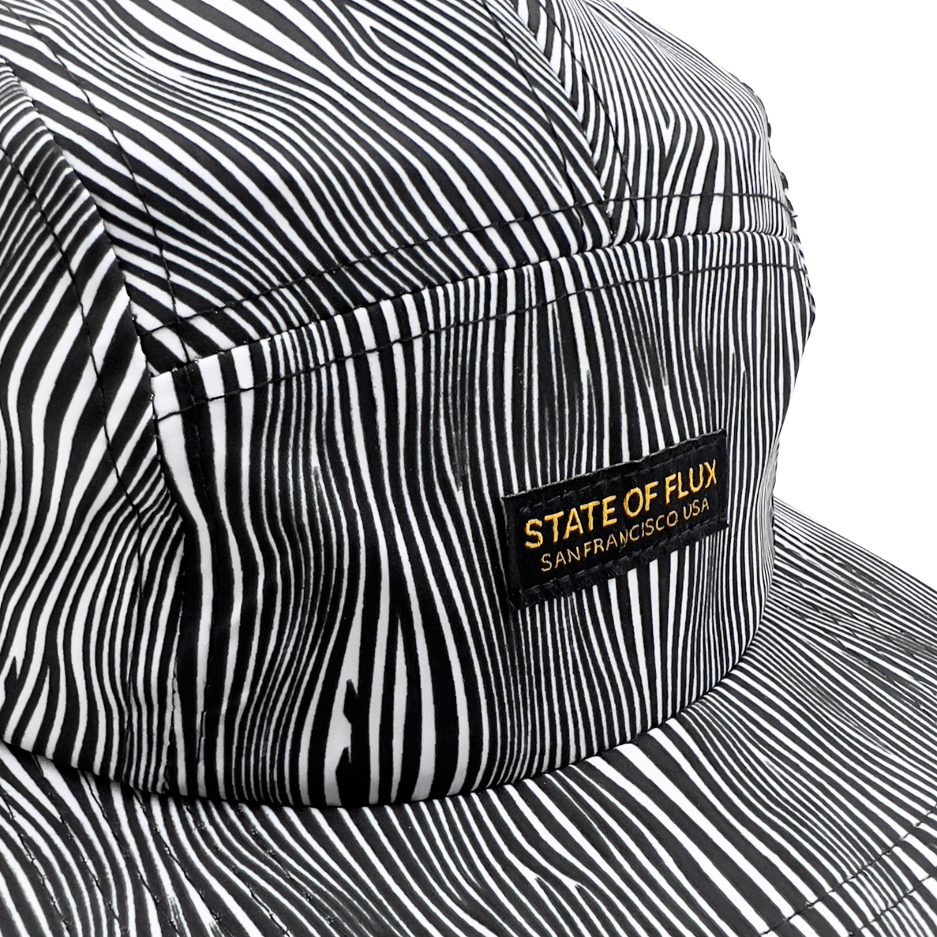 SOF Optical Illusion 5 - Panel Hat in black and white - State Of Flux - State Of Flux