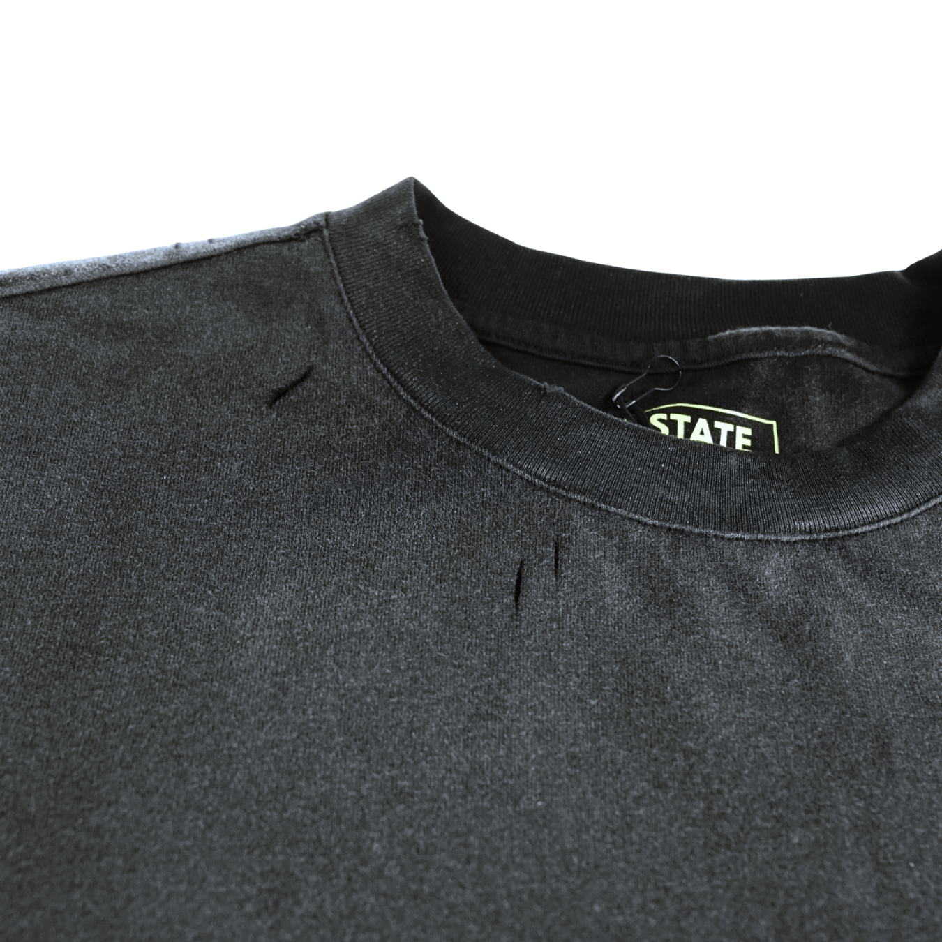 Weather The Storm Tee in weathered black and reflective grey - State Of Flux - State Of Flux