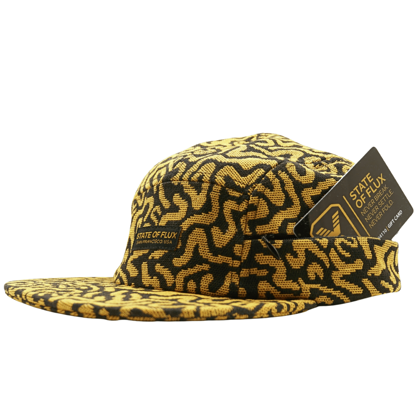 Zippered SOF Mindstate 5 - Panel Hat in mustard and black - State Of Flux - State Of Flux