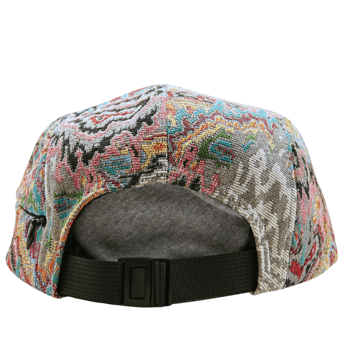Zippered Surrealism 5 - Panel Hat in grey and maya blue - State Of Flux - State Of Flux