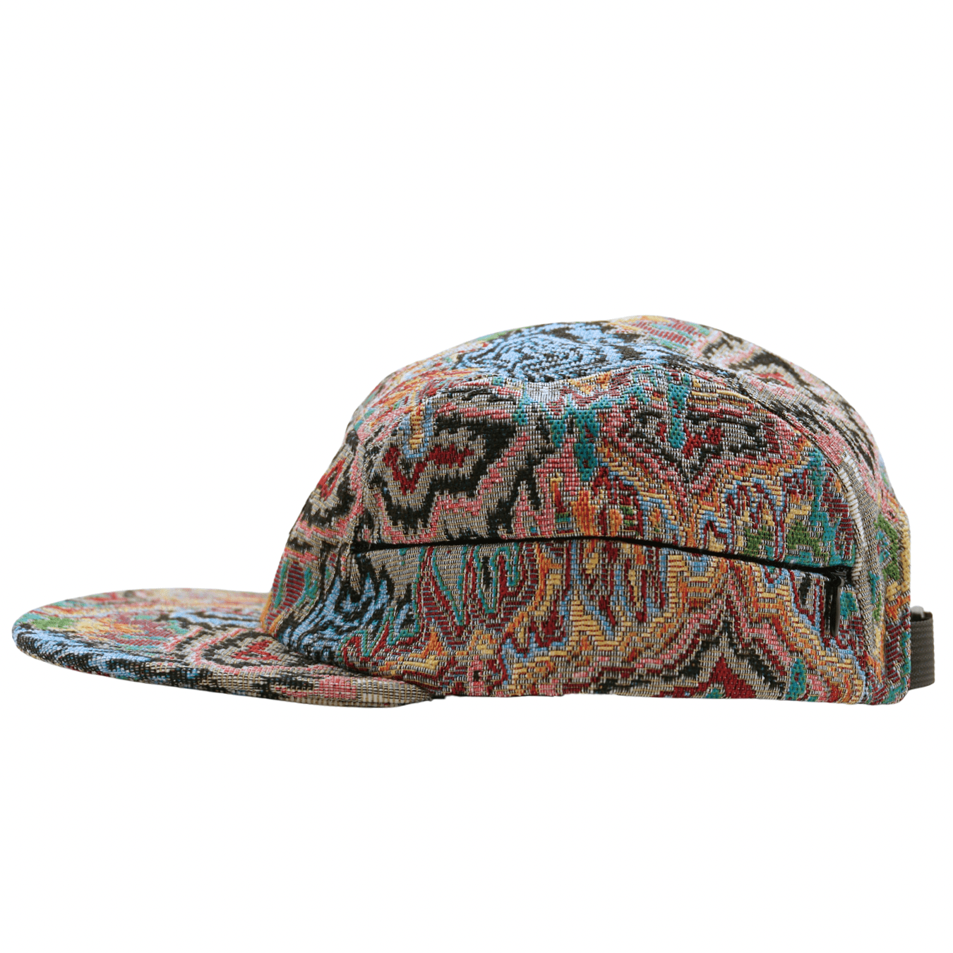 Zippered Surrealism 5 - Panel Hat in grey and maya blue - State Of Flux - State Of Flux