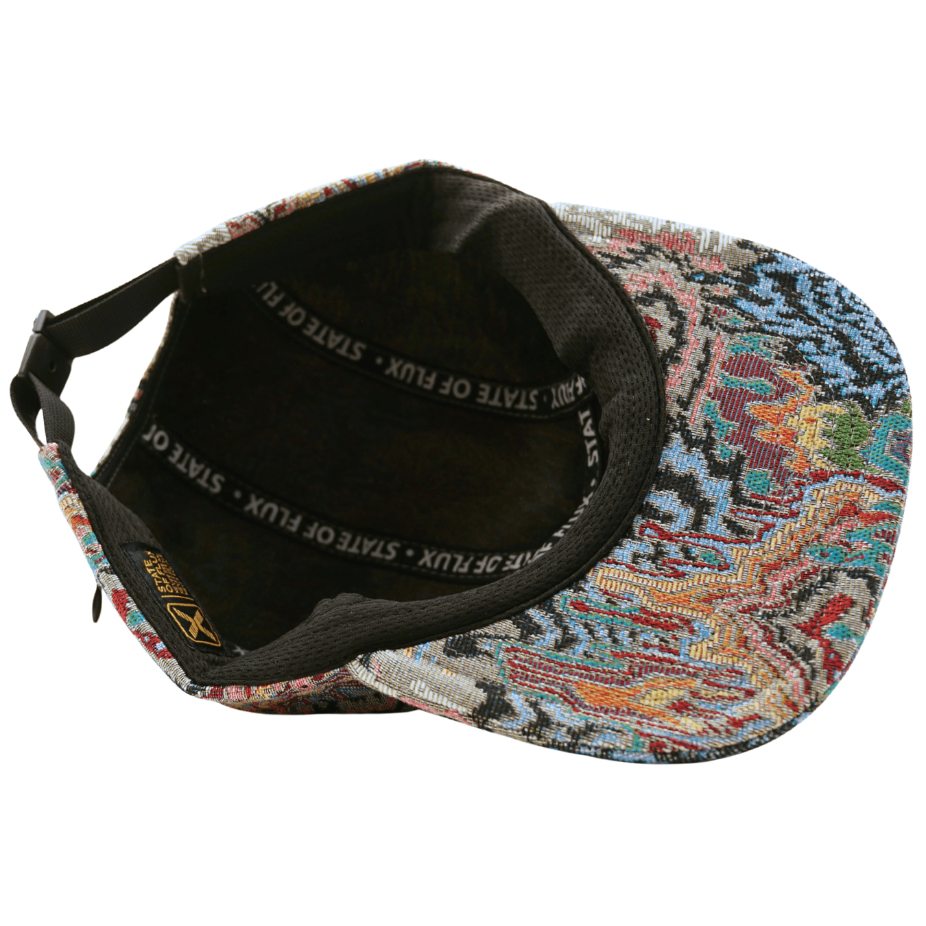 Zippered Surrealism 5 - Panel Hat in grey and maya blue - State Of Flux - State Of Flux