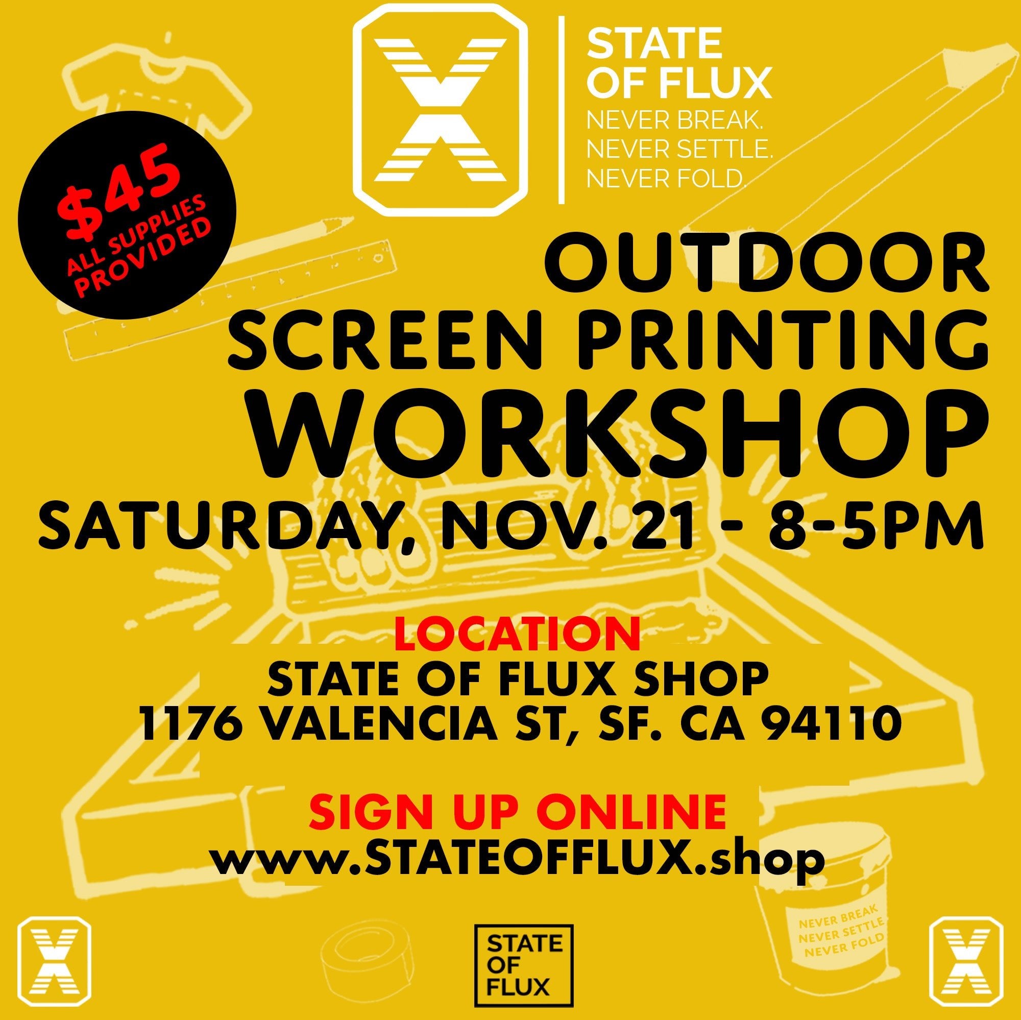 Our First Outdoor Screen-printing Workshop!