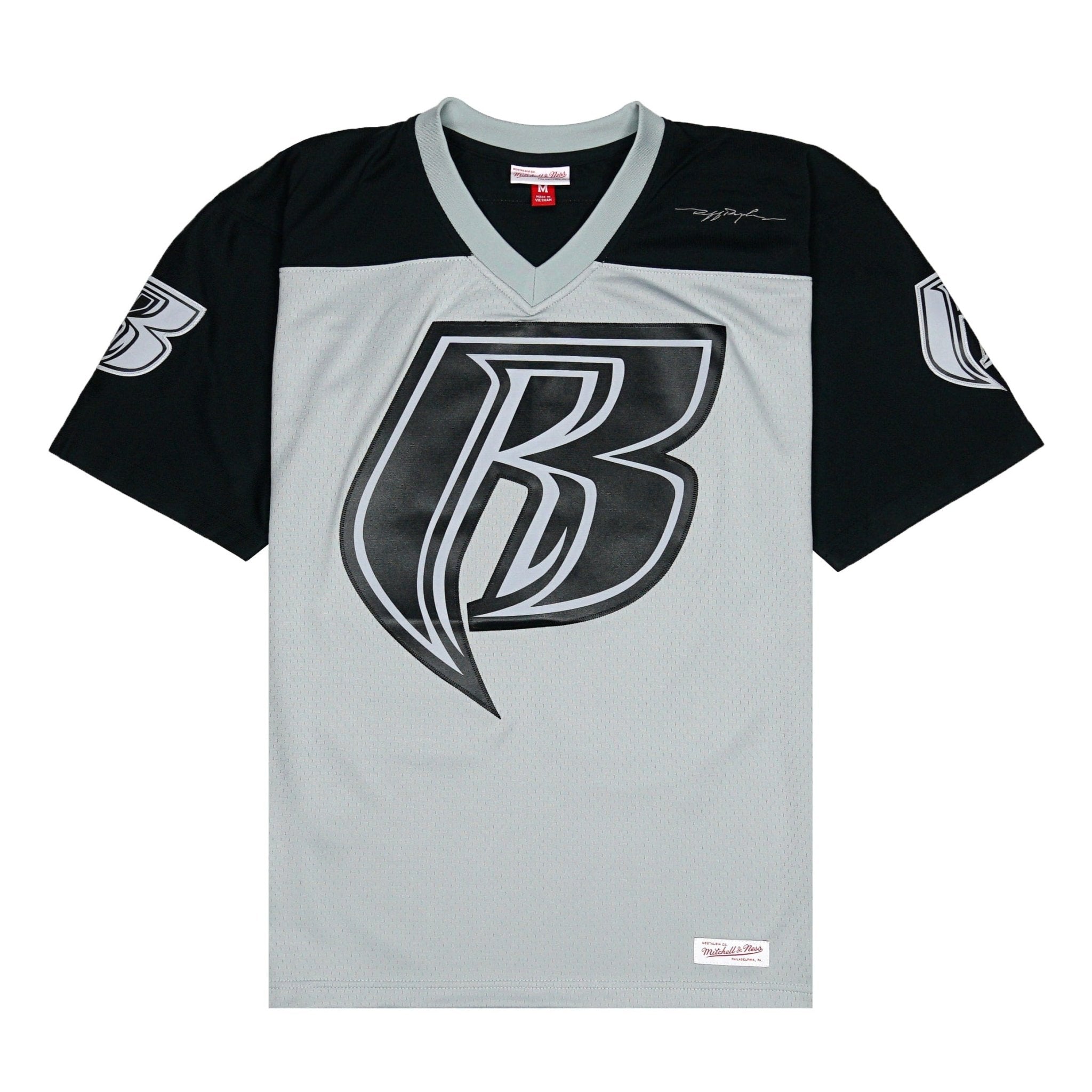 50th Anniversary of Hip Hop Ruff Ryders Football Jersey in silver and black