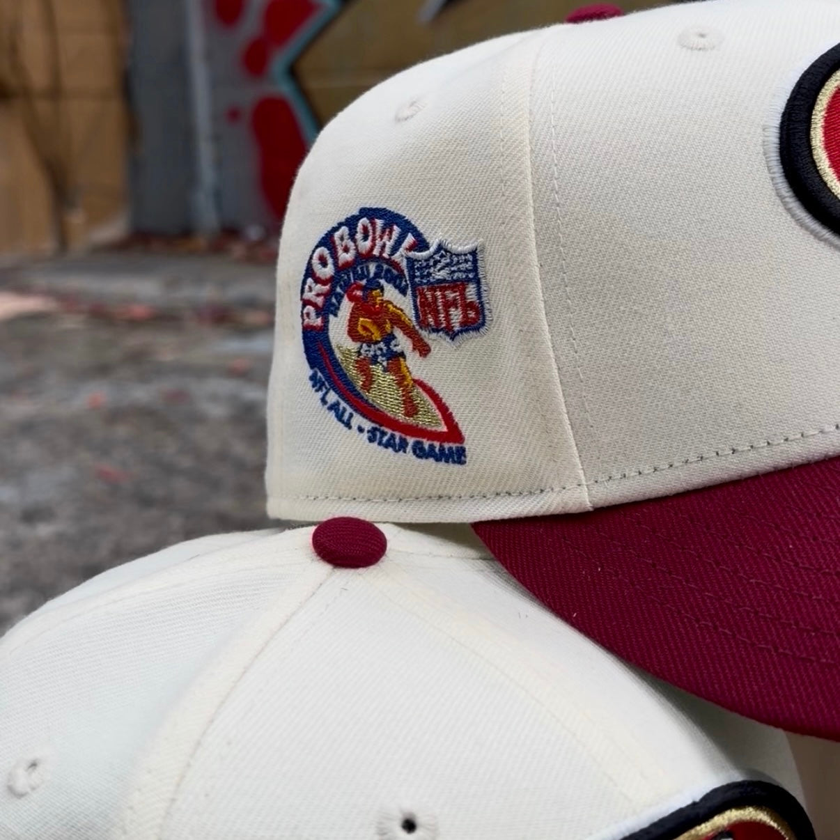 **PREORDER ONLY** San Francisco 49ers Surfin' Garcia 59Fifty Fitted Hat in chrome white and cardinal