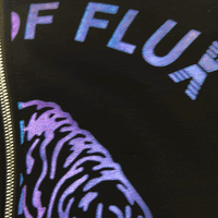 Allover Prowler Zip-up Hoodie in black and iridescent blue