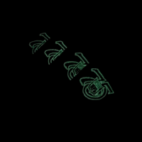 Glowing green embroidered symbols in abstract designs appear diagonally on a black background, inspired by the bold details of the PREORDER ONLY San Francisco 49ers Golden Ticket V2 59Fifty Fitted Hat in black and cardinal.