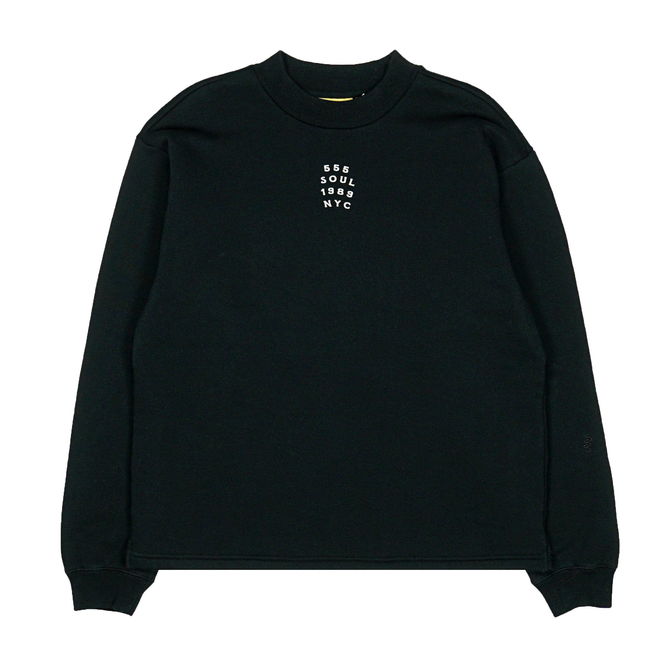 Lower Deck Mockneck Long-sleeve Knit Tee in black