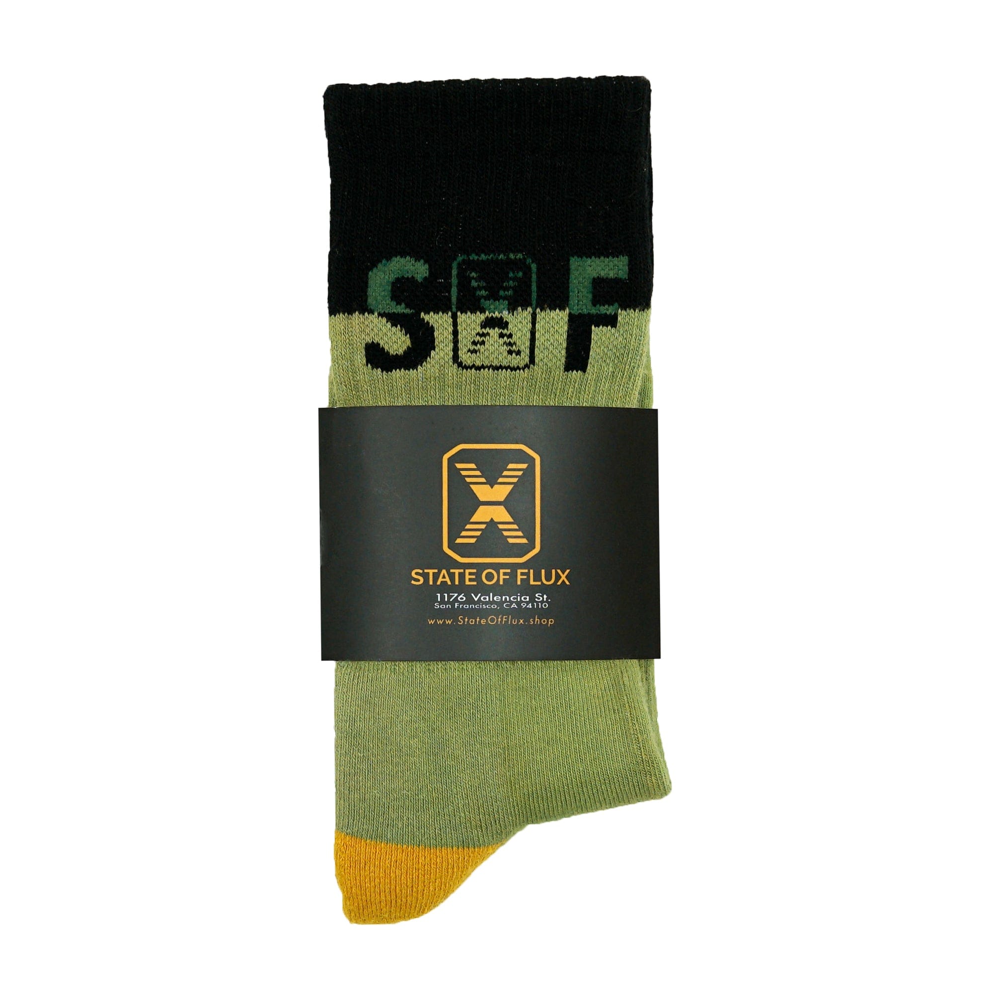 SOF Classic Crew Socks in olive and black