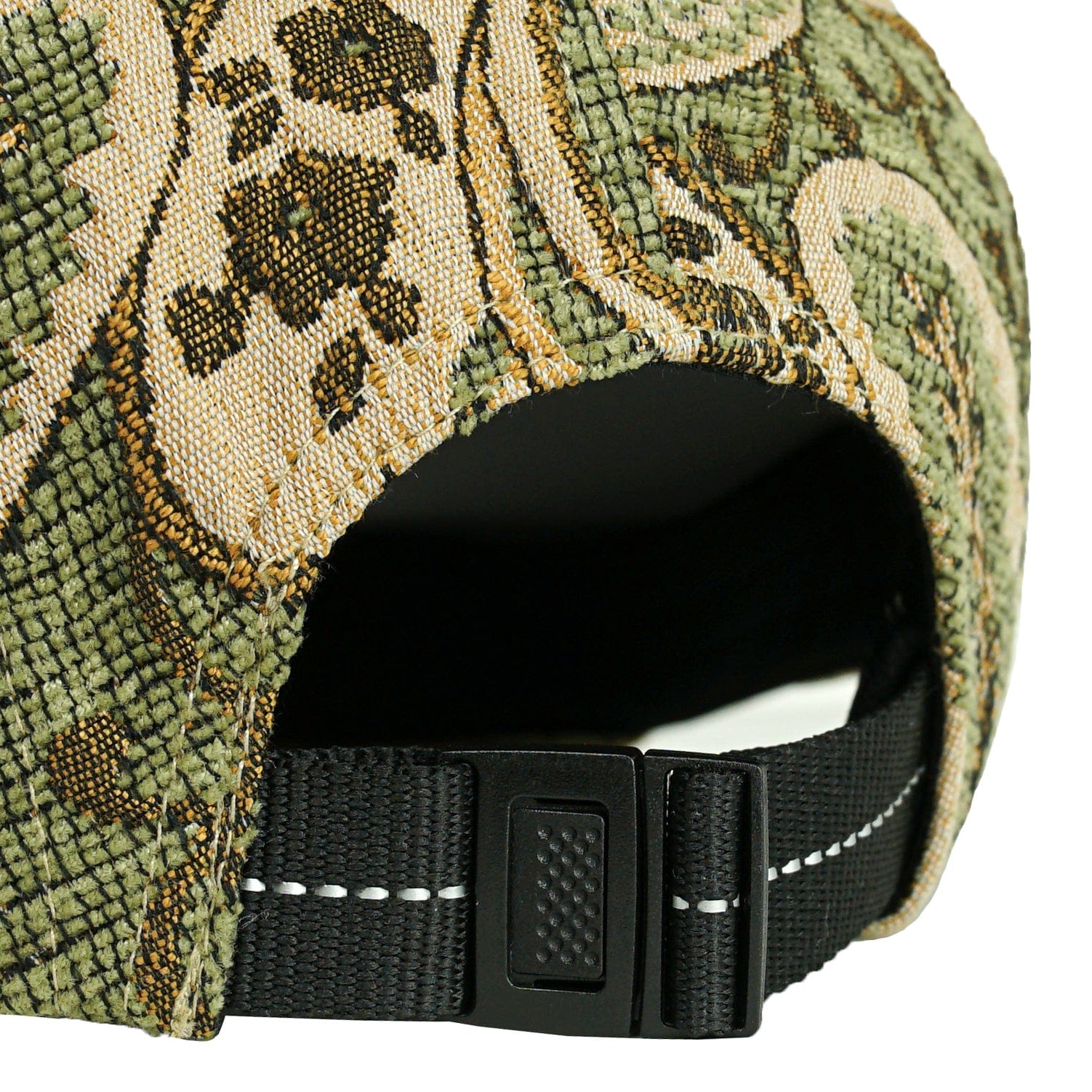 Paisley 5-Panel Hat in moss and tan
