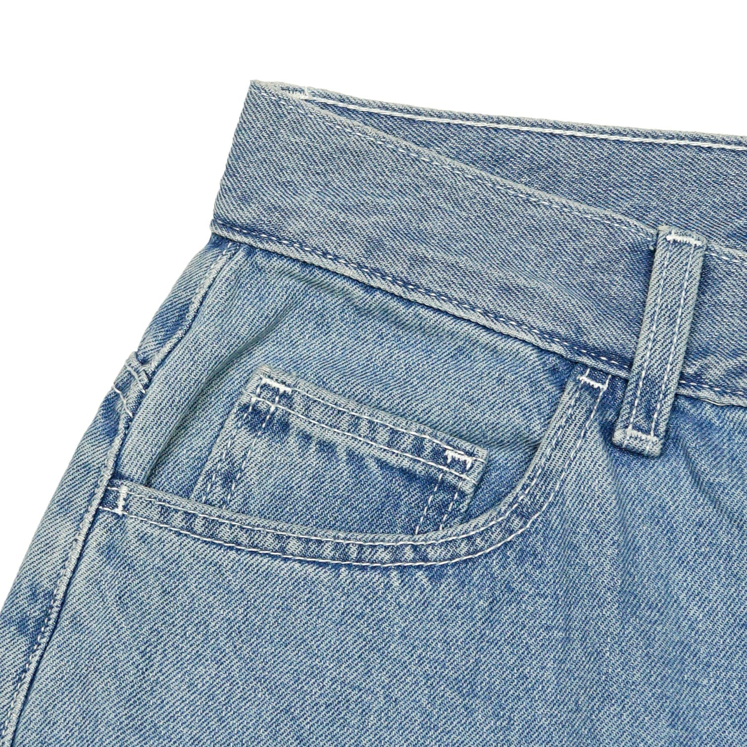 Loose Fit Double Knee Jeans in light denim
