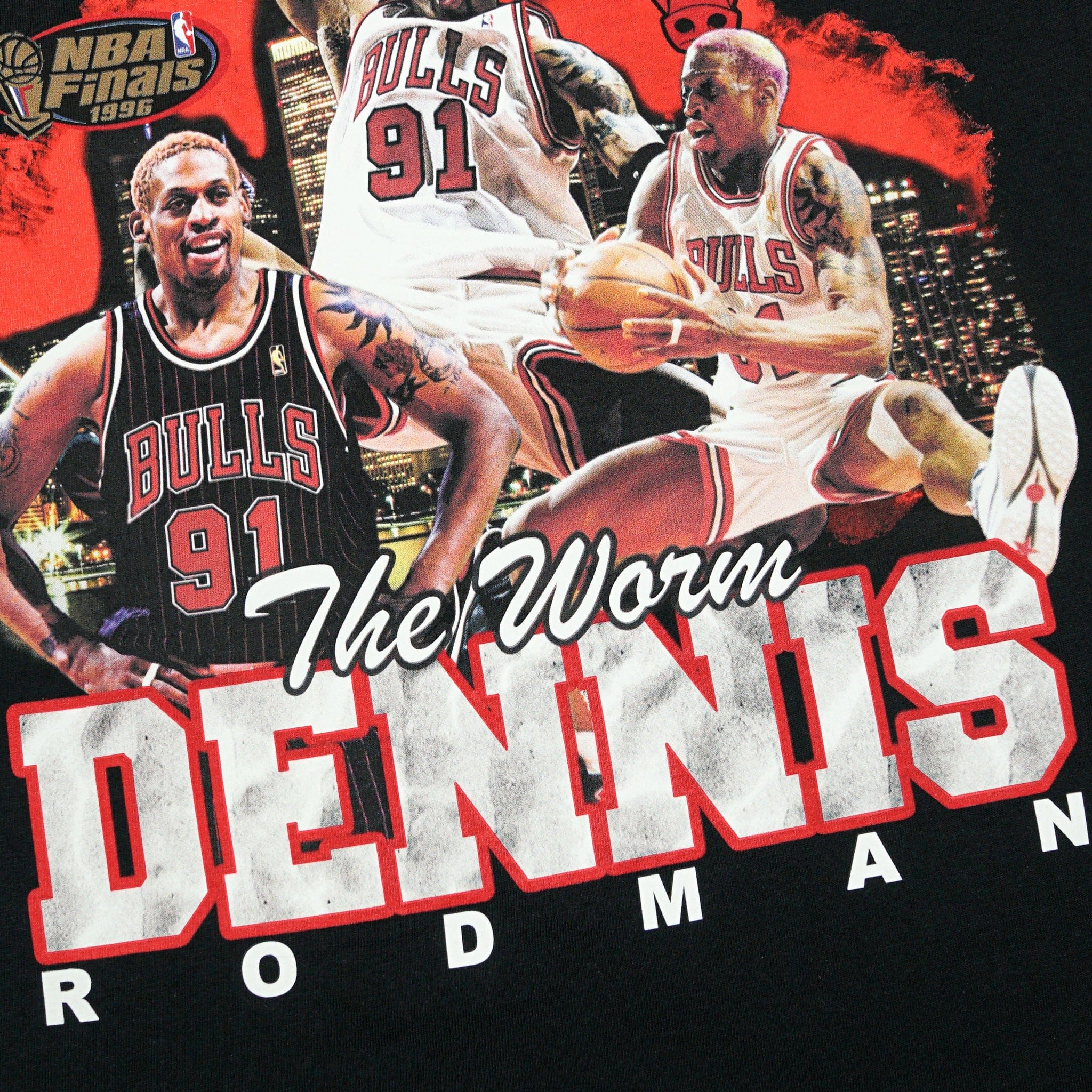 Chicago Bulls Dennis Rodman Bling Tee in black