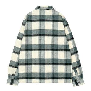 Woven Plaid Flannel Button-up in morning blue