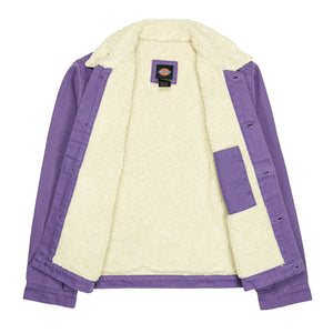 Duck Canvas Sherpa Lined Ike Jacket in stonewashed imperial palace