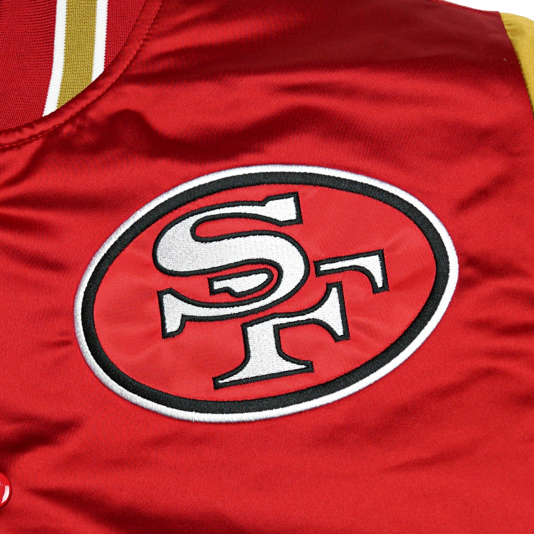 San Francisco 49ers Heavyweight Satin Jacket in scarlet