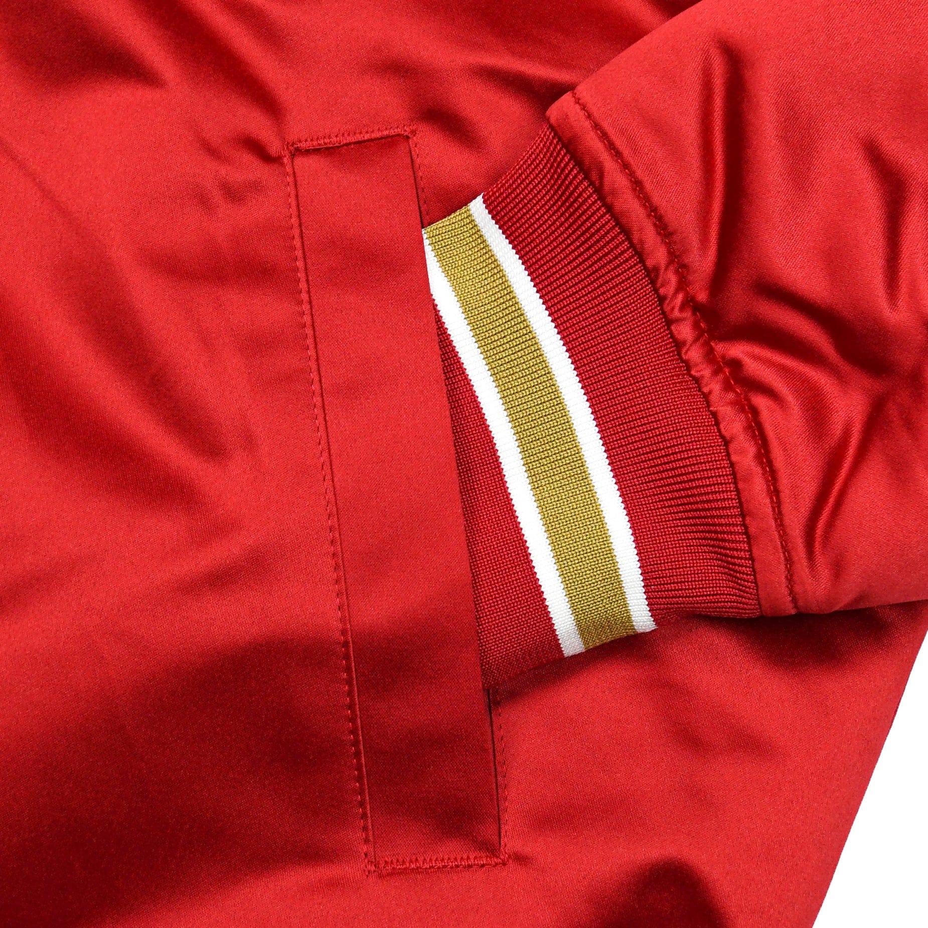 San Francisco 49ers Heavyweight Satin Jacket in scarlet