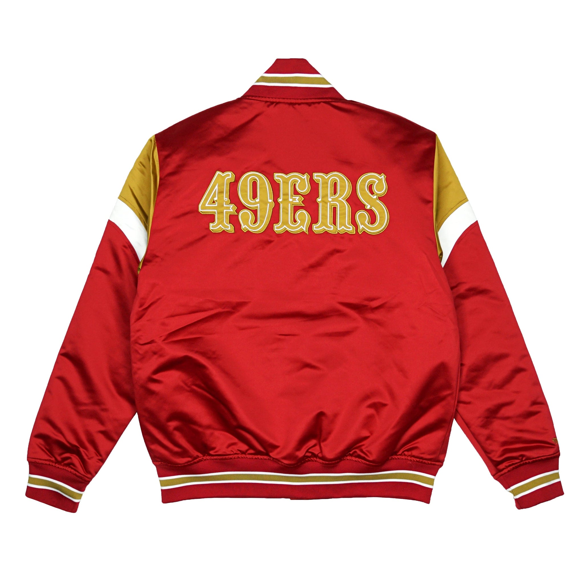 mitchell and ness 49ers gold jacket