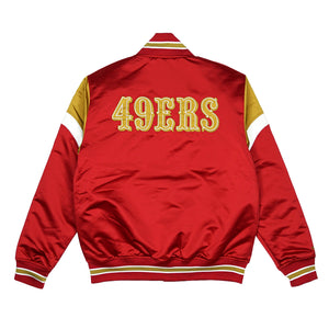 San Francisco 49ers Heavyweight Satin Jacket in scarlet