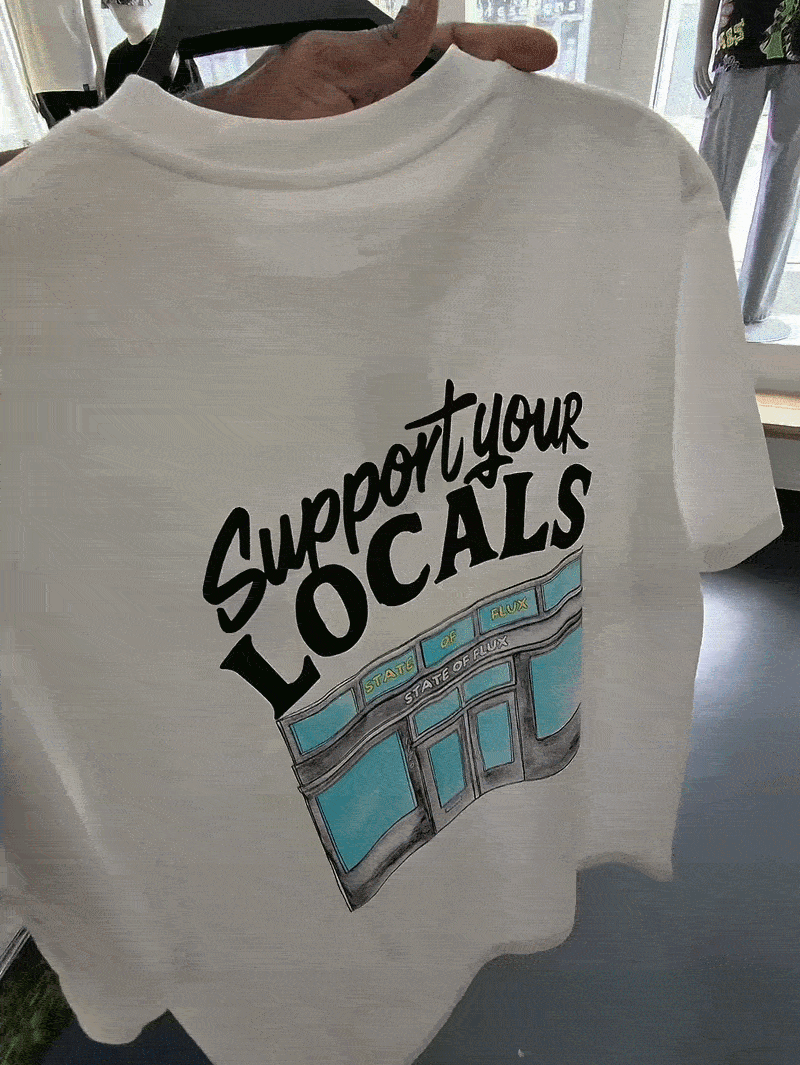 Support Your Locals Tee in white