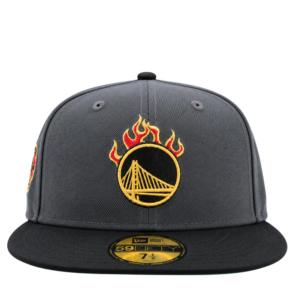 Golden State Warriors On Fire 59Fifty Fitted Hat in graphite and black