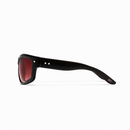Ryder Sunglasses in elysium double black and cherry with red-tinted lenses and small star-shaped accents on the temples.
