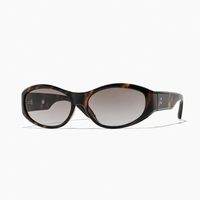 Brooks Sunglasses in tigers eye and dune, featuring oval frames and gradient lenses.