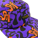 Zippered Psycapdelic 5-Panel Hat in purple and orange
