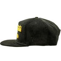 Golden State Warriors Golden Era Corduroy Golfer Snapback Hat in black and yellow