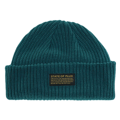 Short Knitted Mantra Beanie in dark jade