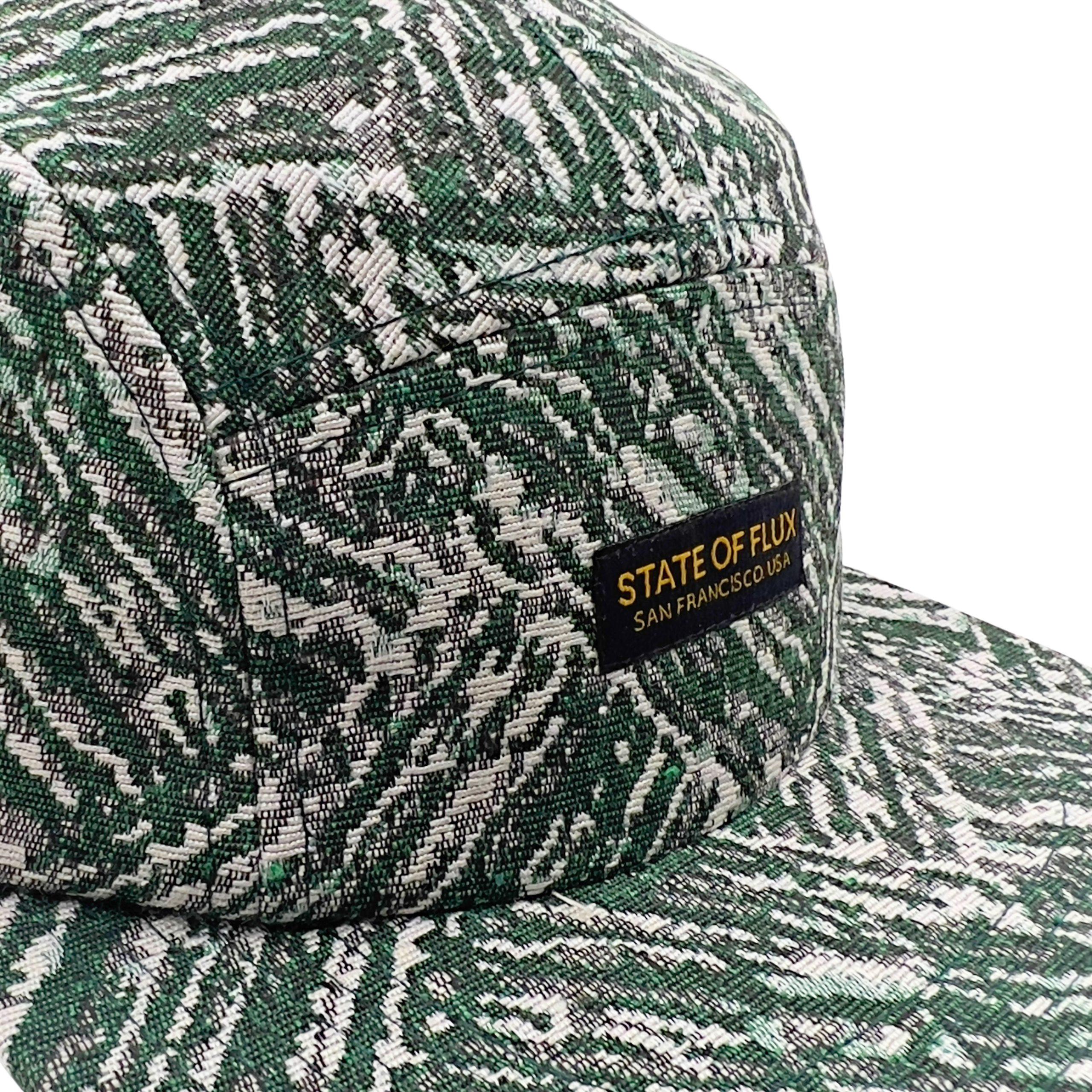 Timberline 5-Panel Hat in forest green and white
