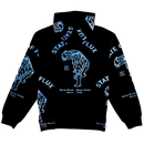 Allover Prowler Zip-up Hoodie in black and iridescent blue