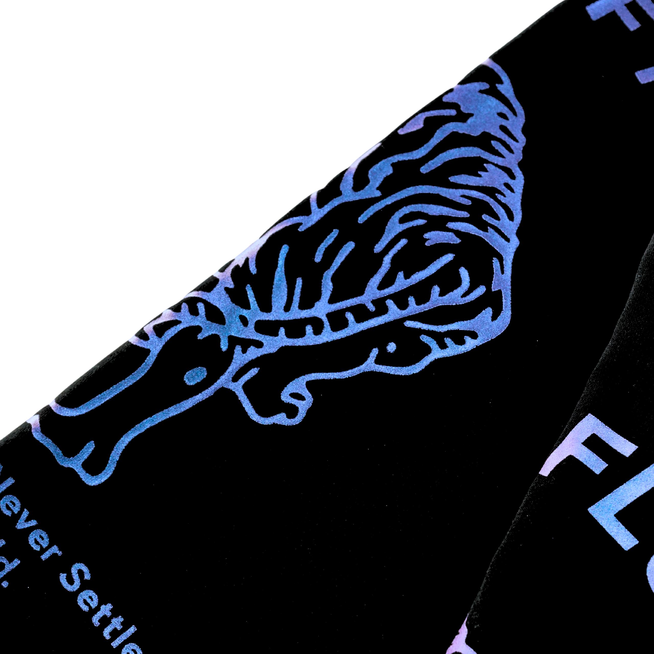 Allover Prowler Zip-up Hoodie in black and iridescent blue