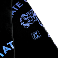 Allover Prowler Zip-up Hoodie in black and iridescent blue