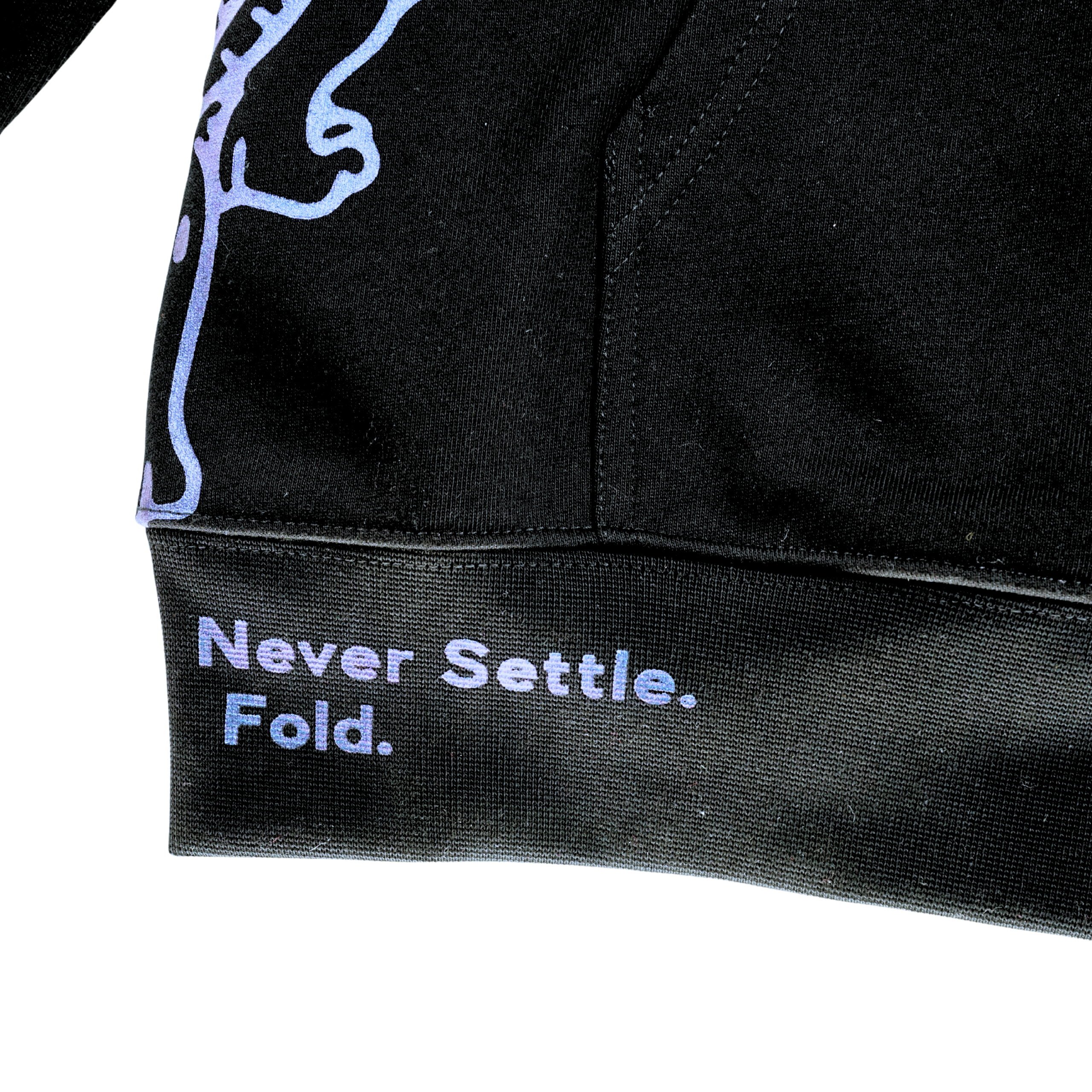 Allover Prowler Zip-up Hoodie in black and iridescent blue