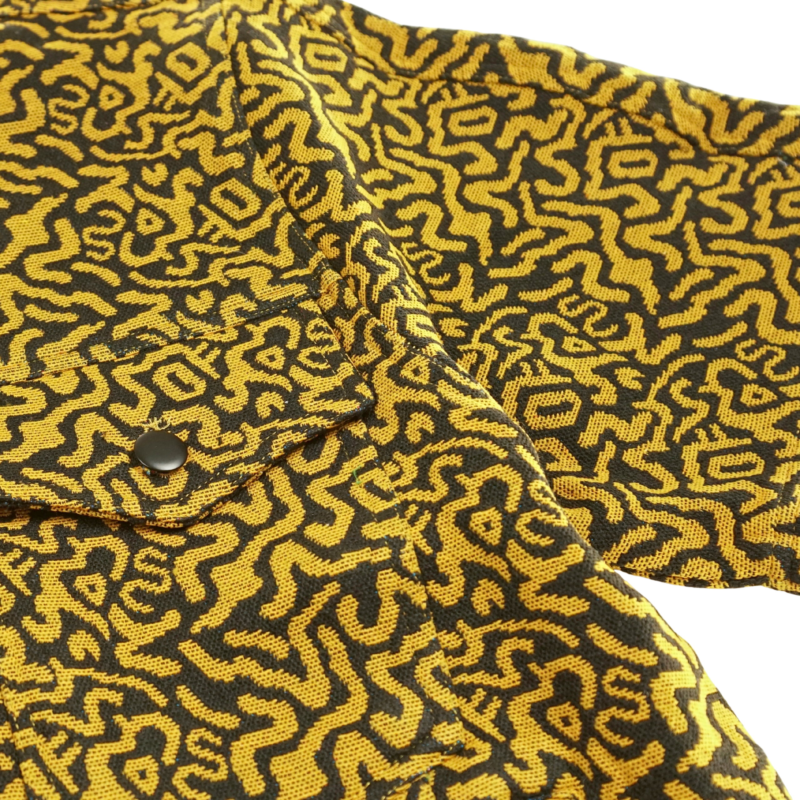 SOF Mindstate Short-sleeve Trucker Jacket in mustard and black