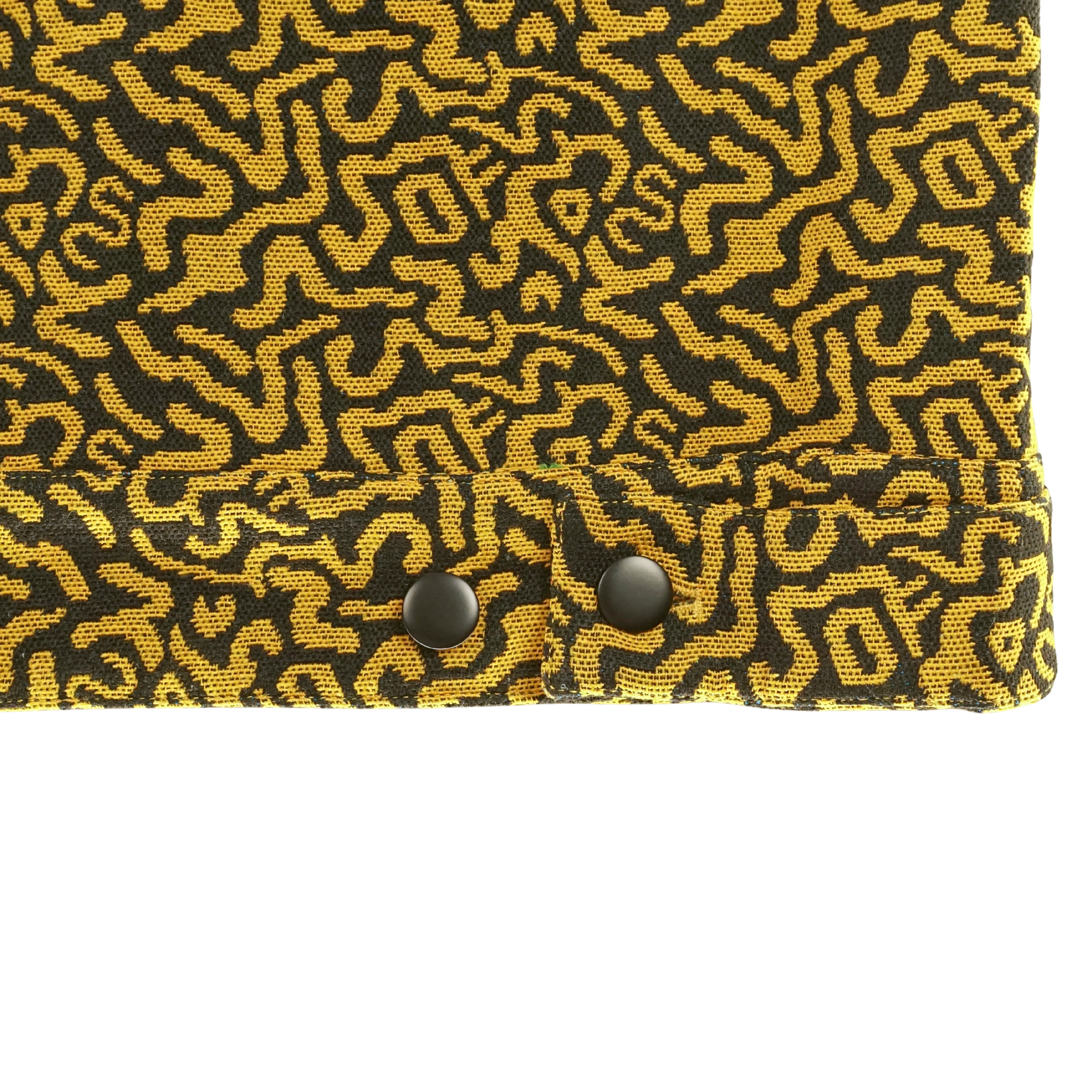 SOF Mindstate Short-sleeve Trucker Jacket in mustard and black