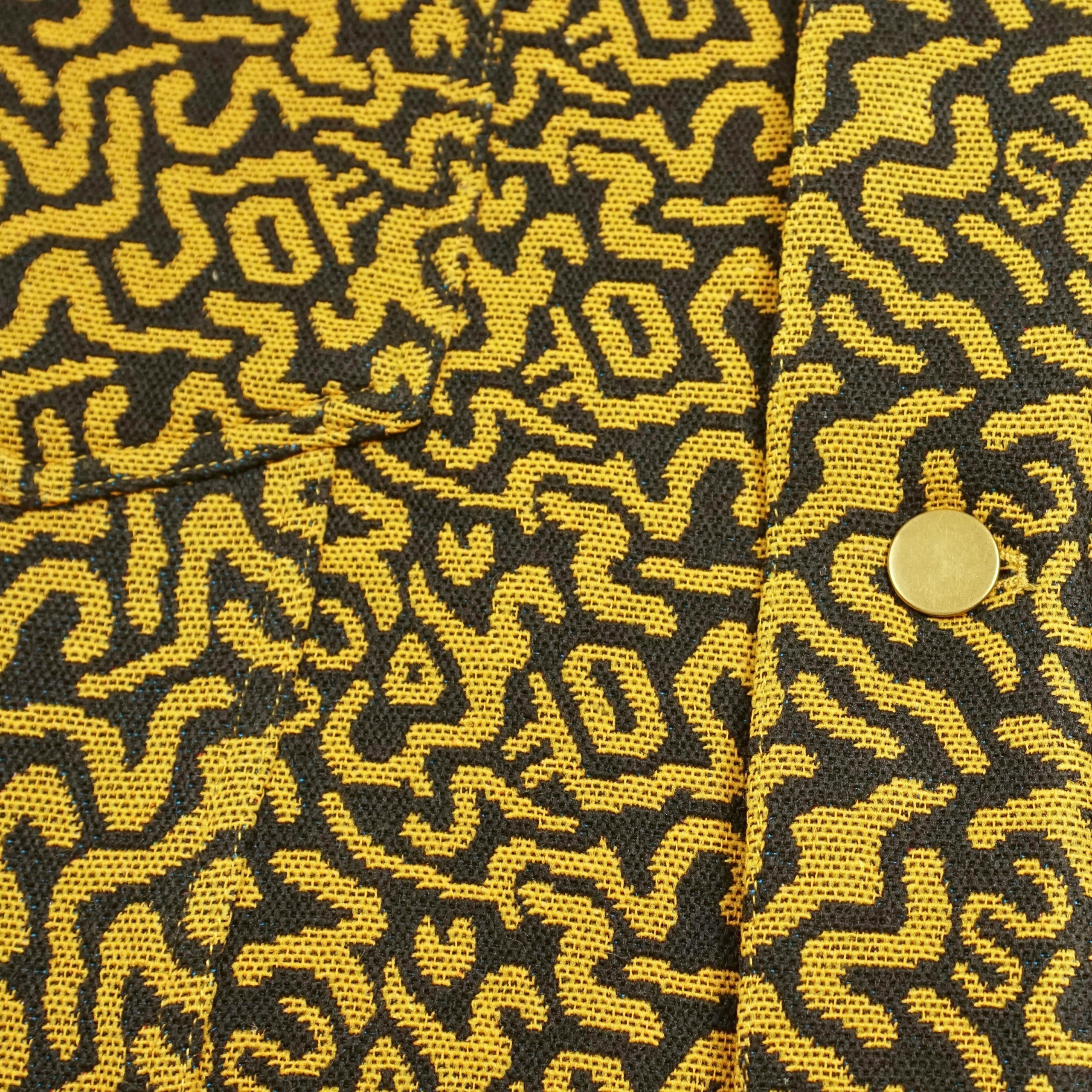 SOF Mindstate Short-sleeve Trucker Jacket in mustard and black